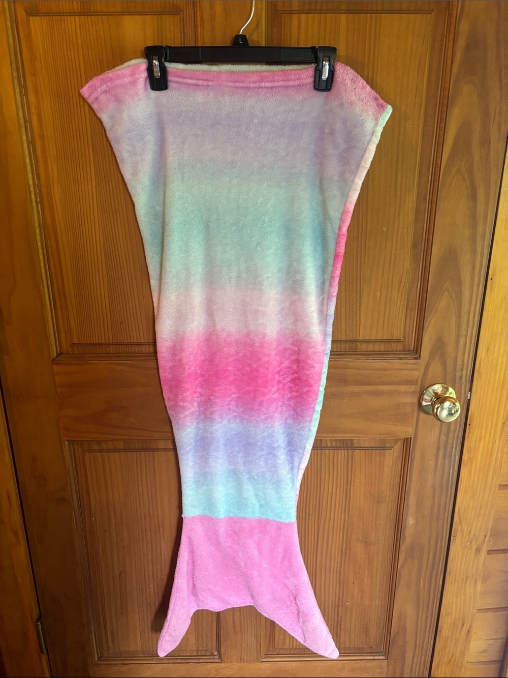 Pastel Ombre Mermaid Tail Blanket - Pink, Aqua, Lavender